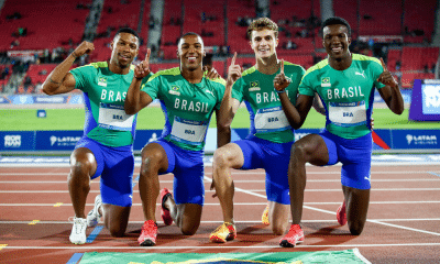 Revezamento 4x100m rasos do atletismo nos Jogos Pan-Americanos de Santiago-2023