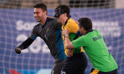 Ricardinho comemorando gol do Brasil nos Jogos Parapan-Americanos