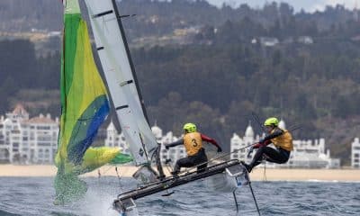 Samuel Reis Albrecht y Gabriela Nicolino De Sa nacra vela pan santiago-2023 em disputa por vaga olímpica para paris-2024