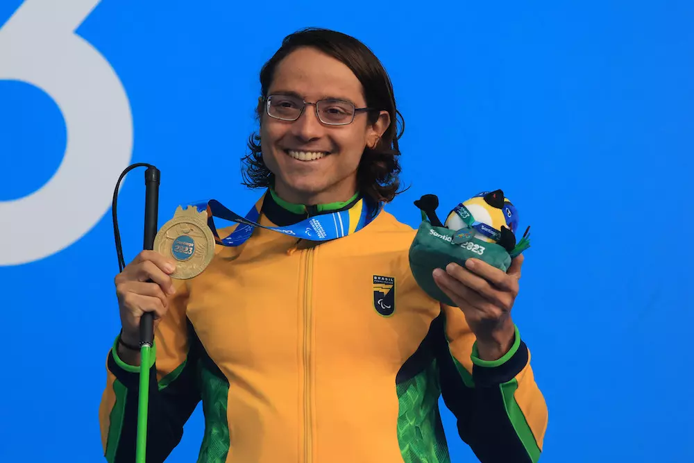Douglas Matera ouro natação ao lado de thomaz jogos parapan-americanos santiago-2013
