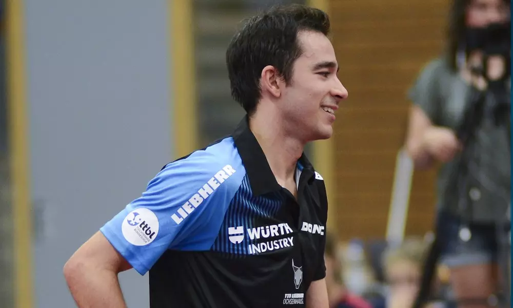 Hugo Calderano vitória TTF Liebherr Ochsenhausen tênis de mesa bundesliga