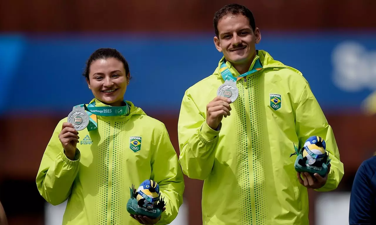 tiro com arco equipes mistas duplas mistas ouro prata medalha marcus d'almeida ana clara machado ana machado santiago 2023 Pan jogos Pan Americanos