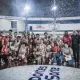 Na imagem, time do SESI Araraquara comemorando o título basquete feminino paulista de basquete feminino tabela