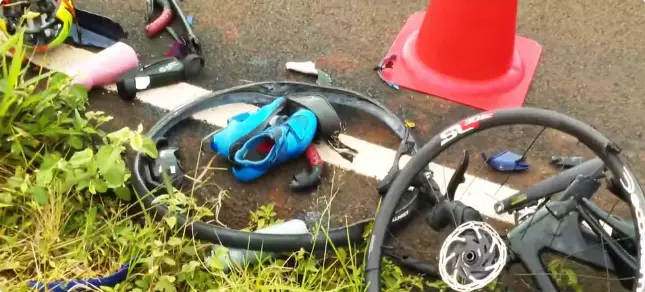Bicicleta de Luisa Baptista após acidente em São Carlos