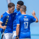 Atletas da seleção brasileira sub-21 de hóquei sobre a grama se abraçam; eles farão fase de treinamento antes do Pan-Americano Júnior