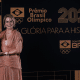 Camila Ferezin, da ginástica rítmica, com o prêmio de melhor treinadora individual do país no Prêmio Brasil Olímpico
