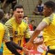 Jogadores do Araguari Vôlei celebrando pela Superliga Masculina (Marcelo Ferrazoli/Sesi-SP)