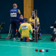 Em partida de bocha paralímpica, calheiros auxiliam atletas