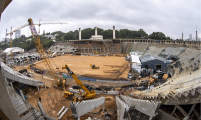 Estádio do Pacaembu em obras para receber a Copinha