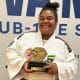 Na imagem, Evellyn Pereira, campeã do +78kg.
