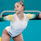 Flávia Saraiva durante apresentação do solo nos Jogos Pan-Americanos de Santiago-2023; ela apresentará nova série para Paris-2024