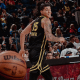 Gui Santos em ação em duelo do Golden State Warriors contra o Washington Wizards na NBA