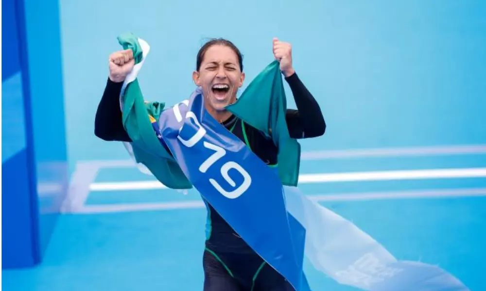 Luisa Baptisa cruzando a linha de chegada no Pan de Lima-2019