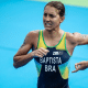A triatleta Luisa Baptista em ação durante os Jogos Olímpicos de Tóquio-2020; seu estado de saúde é grave após ser atropelada em São Carlos