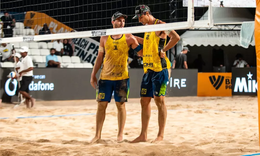 André George semifinal finals de vôlei de praia doha contra mol e sørum da noruega 2023 23