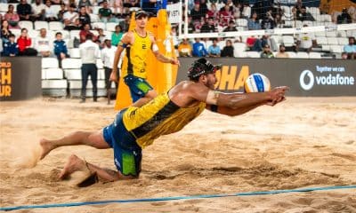 André George semifinal finals de vôlei de praia doha contra mol e sørum da noruega 2023 23 e vencem cherif e ahmed catar no bronze