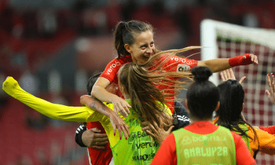 Belen Aquino comemora gol do Internacional na Ladies Cup