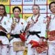 Jéssica Lima, Christa Deguchi, Jessica Klimkait e Lien Chen-Ling, pódio 57kg grand slam de tóquio judô