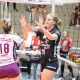 Jogadoras do Osasco comemoram ponto contra São Caetano em jogo da Superliga Feminina