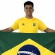 André Luiz Silva com a bandeira do Brasil antes da cerimônia de abertura de Gangwon-2024