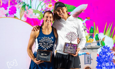 Bia Haddad e Luisa Stefani com troféus; elas jogarão juntas no WTA 500 de Abu Dhabi