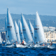 Bruno Fontes entre os demais barcos no Mundial da ILCA 7 (Laser) vela