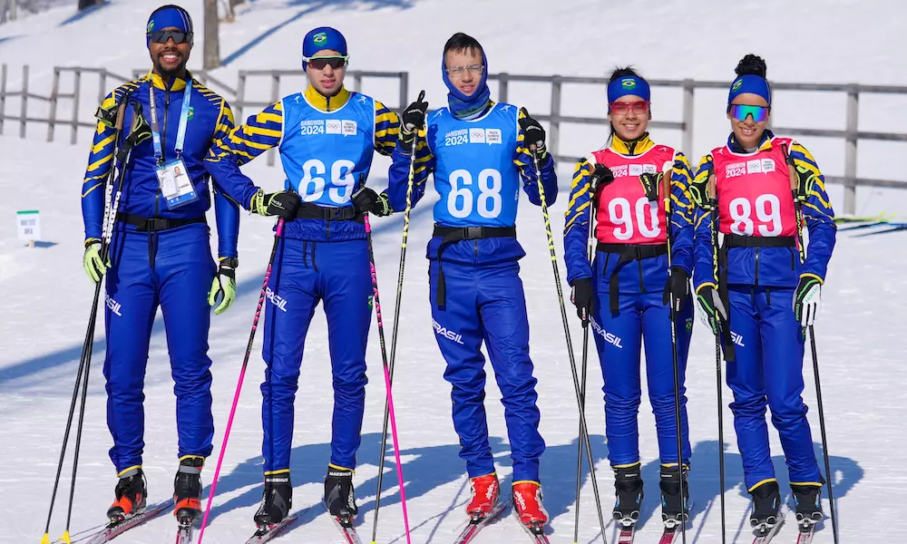 Gabriel Santos, Ian Francisco, Júlia Reis e Mariana Silva esqui cross-country sprint gangwon 2024