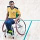 Brasileiro Marcelo Conceição, jogador de parabadminton, em ação nos Jogos Parapan-Americanos de Santiago-2023 (Saulo Cruz/CPB)