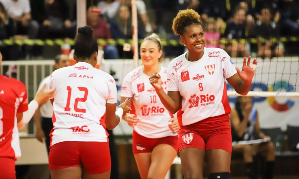 Jogadoras do Tijuca em uma partida (Divulgação/FPV)