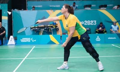 Brasileira Adriane Ávila em ação no Parapan de Santiago-2023 (Foto: Saulo Cruz/CPB)