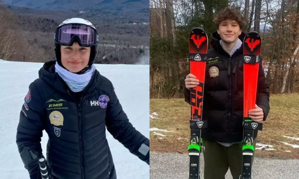 Irmãos Alice e Arthur Padilha, dois dos representantes do Brasil nos Jogos Olímpicos de Inverno da Juventude de Gangwon-2024 (Divulgação/CBDN)