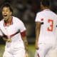 Comemoração do meia Palmberg, autor do gol da virada do São Paulo sobre o Carajás pela Copinha (Célio Messias/São Paulo FC)