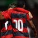 Comemoração dos jogadores do Flamengo na vitória sobre o São Bento pela Copinha (Gilvan de Souza/CRF)