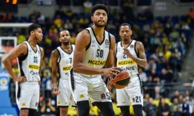 Brasileiro Bruno Caboclo, jogador do Partizan na EuroLeague (Reprodução/Twitter/@PartizanBC)