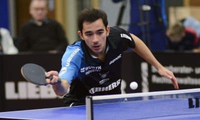 Hugo Calderano disputa neste domingo o Final Four da Copa da Alemanha de tênis de mesa
