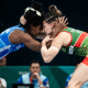 Laís Nunes em ação no Ranking Series de Zagreb de wrestling; ela e Joilson Júnior caíram nas primeiras rodadas