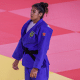 Luana Carvalho concentrada antes da disputa do Grand Prix de Portugal de judô