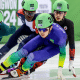 Lucas Koo em ação na patinação velocidade em Gangwon-2024