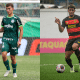Colagem de fotos de jogadores do Palmeiras e Sport, que se enfrentam na Copinha; saiba onde assistir ao vivo