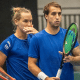 Rafael Matos e Felipe Meligeni conversando durante o Challenger de Ottignies-Louvain-La-Neuve