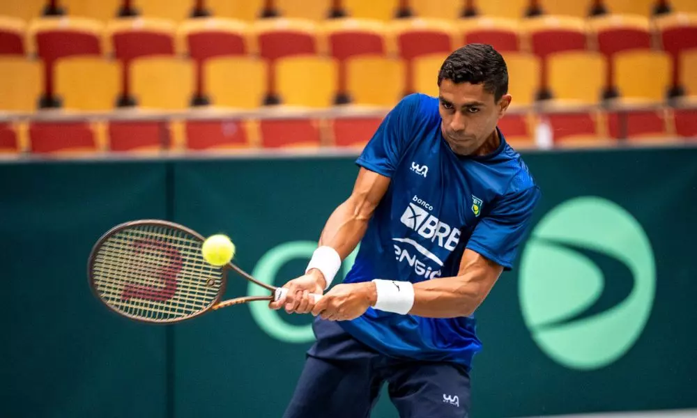 Thiago Monteiro se prepara para o confronto contra a Suécia pela Copa Davis
