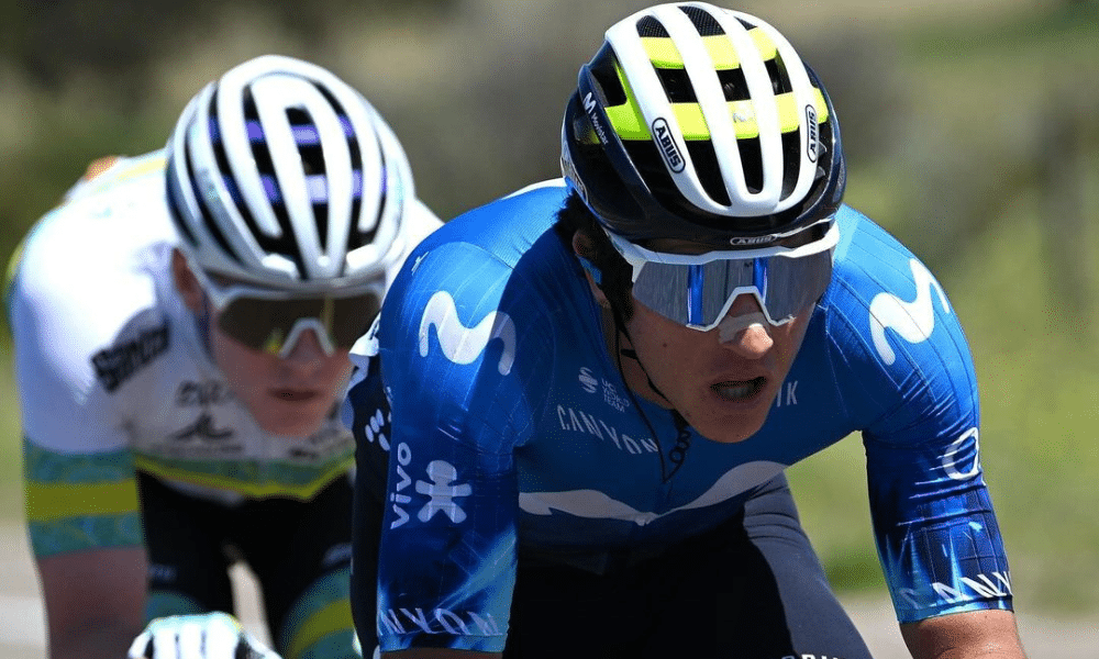 Vinicius Rangel durante disputa do Tour Down Under de ciclismo estrada