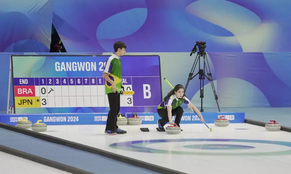 Dupla mista do brasil no curling em Gangwon-2024