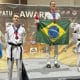 Na imagem, um dos lutadores do Brasil, país subiu ao pódio em 16 vezes, sendo quatro delas no lugar mais alto.