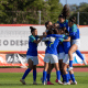 Jogadoras do Brasil comemoram vitória no Torneio de Algarve Sub-17 de futebol feminino contra Portugal
