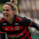 Darlene comemora um dos gols da vitória do Flamengo contra o Fluminense na Copa Rio de futebol feminino