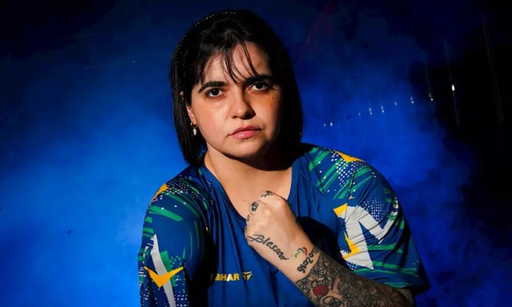 Bruna Alexandre, primeira atleta paralímpica brasileira a jogar um Mundial de Equipes (Foto: Mauricio Val/fvimagem.com)
