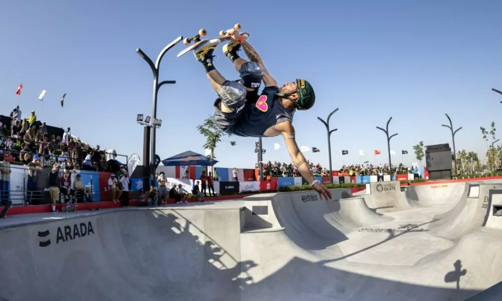 Pedro Barros, um dos destaques da delegação brasileira no Pro Tour de Dubai de skate park (Foto: Julio Detefon/CBSk)
