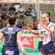 Equipe do Gerdau Minas em uma partida da Superliga Feminina (Marcelo Ferrazoli/Sesi-SP)
