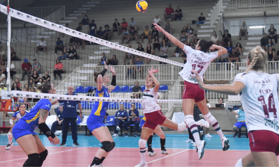 Pri Heldes levanta para ataque de Paracatu no meio de rede em jogo Fluminense e São Caetano pela Superliga Feminina de vôlei